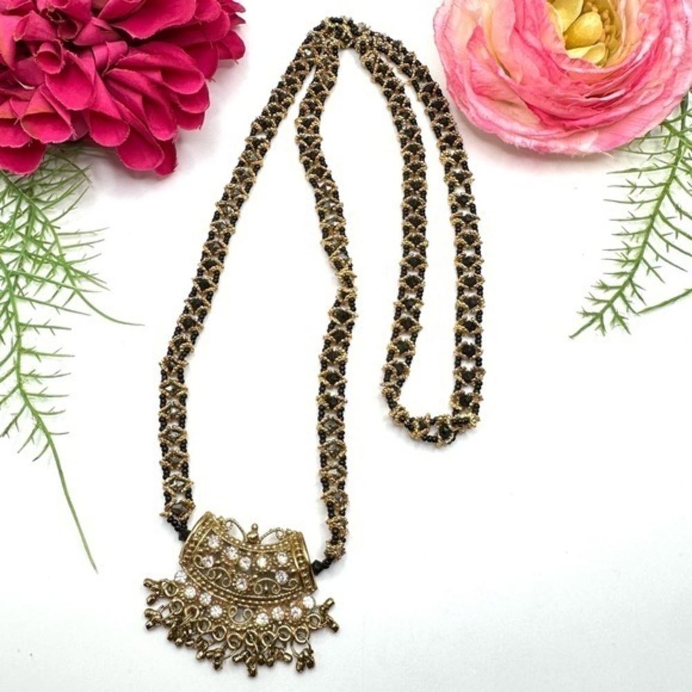 NEW⚜️Hand Beaded Ornate Bollywood Pendant Necklace